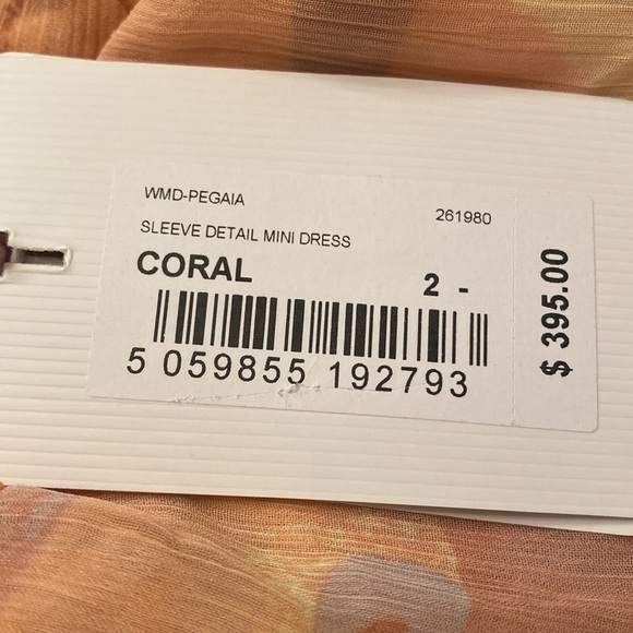 NWT TED BAKER LONDON Pegaia Sleeve Detail Mini Dress on Coral, size US 6 - Picture 12 of 15